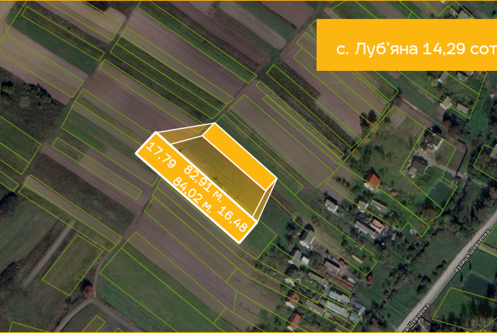 Продаж ділянки в с.Луб’яна 14,29сот.